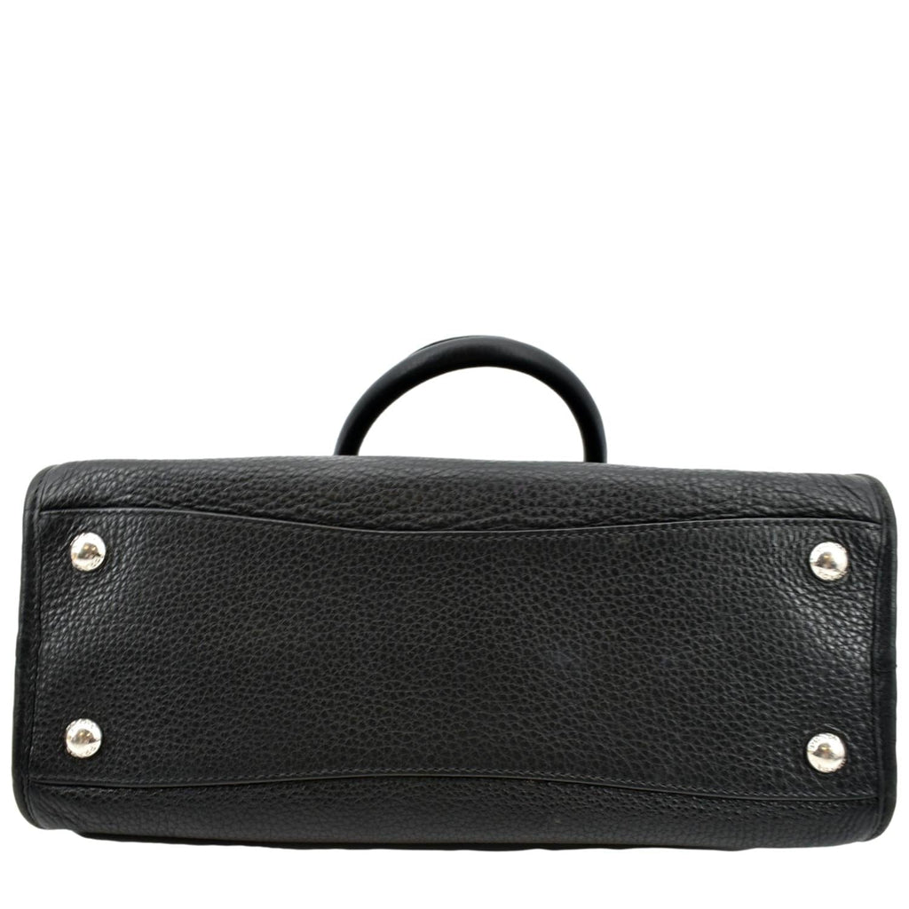 PRADA Vitello Phenix Leather Shoulder Bag Black