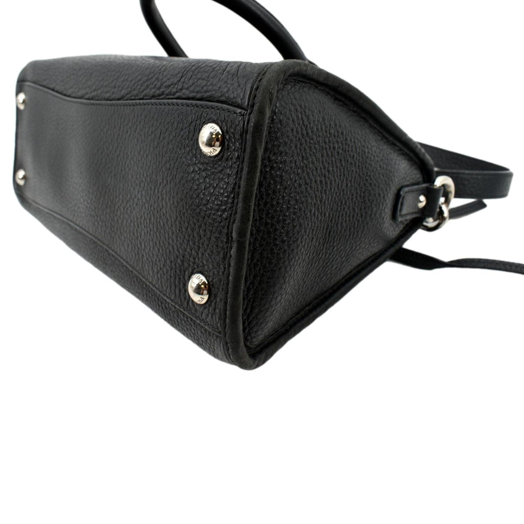 PRADA Vitello Phenix Leather Shoulder Bag Black