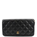CHANEL Long Zippy Caviar Leather Wallet Black