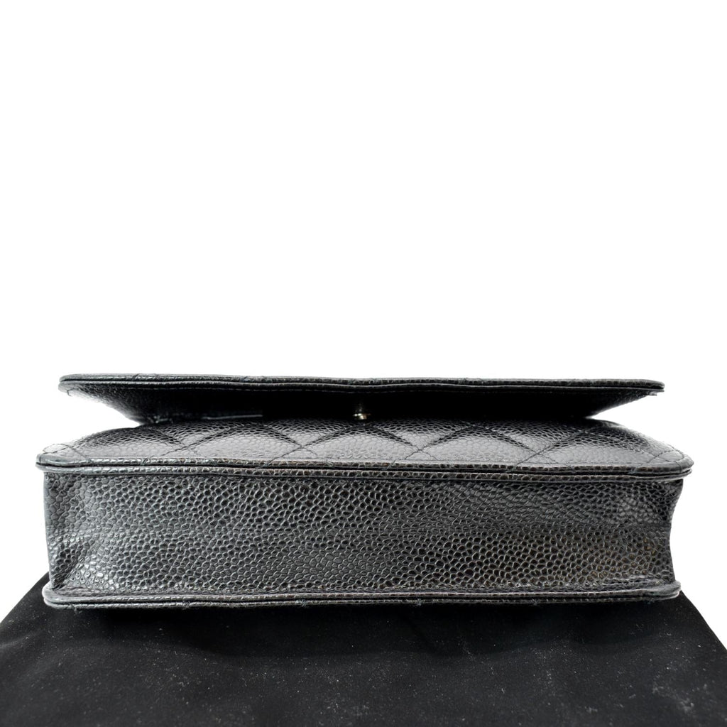 CHANEL CC WOC Caviar Leather Wallet On Chain Crossbody Bag Black