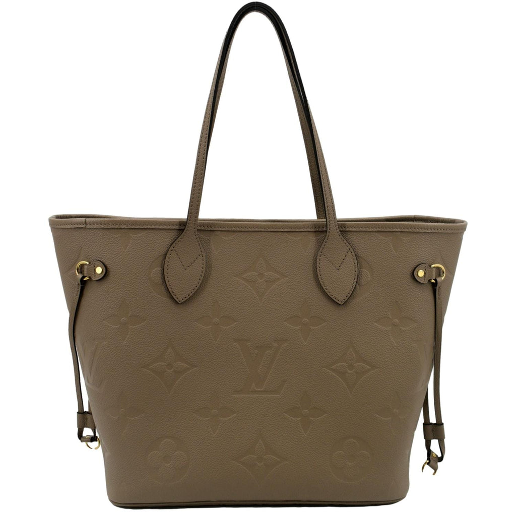 LOUIS VUITTON Neverfull MM Monogram Leather Tote Bag Tourterelle