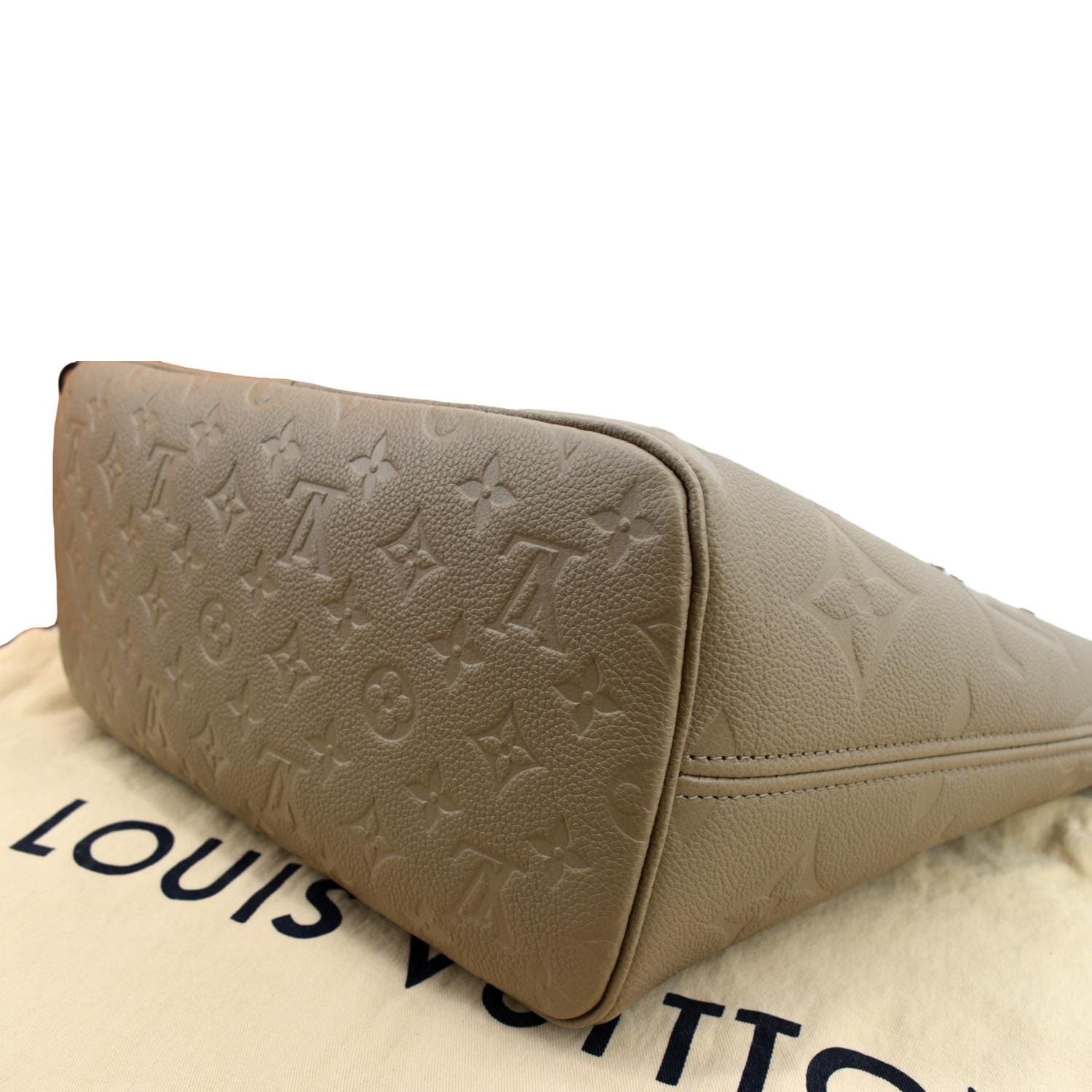 LOUIS VUITTON Neverfull MM Monogram Leather Tote Bag Tourterelle