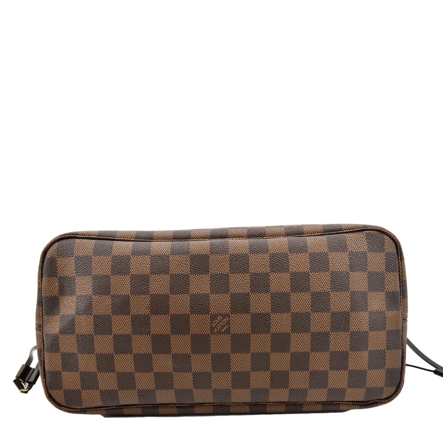 LOUIS VUITTON Neverfull MM Damier Ebene Tote Bag Brown