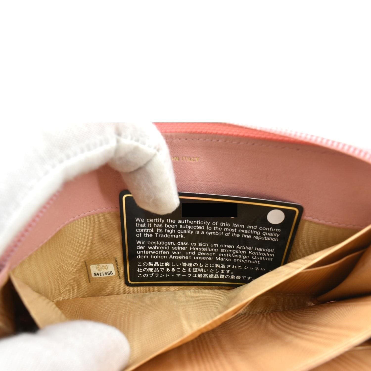 CHANEL CC Timeless Caviar Zip Around Wallet Pink