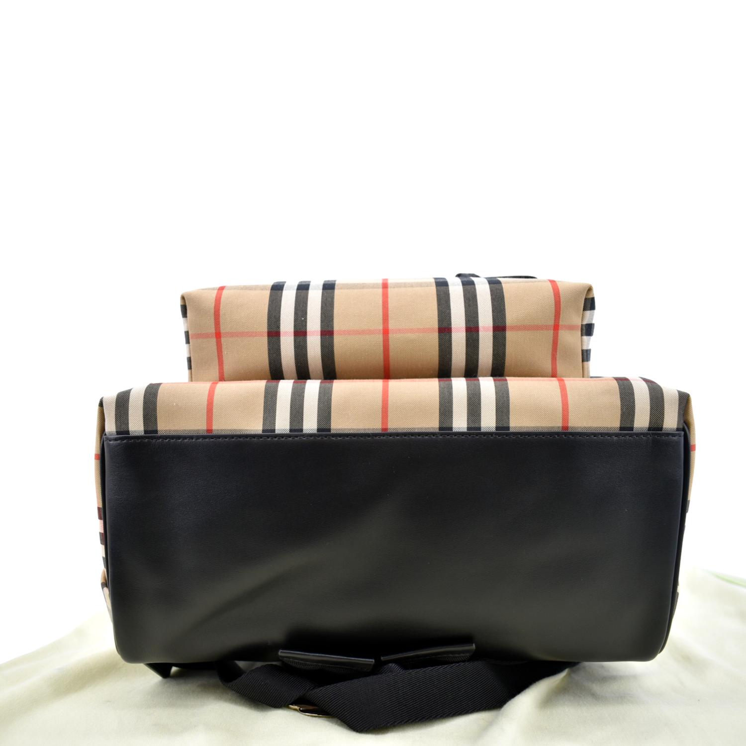 Burberry Vintage Check Nylon Backpack Bag Beige