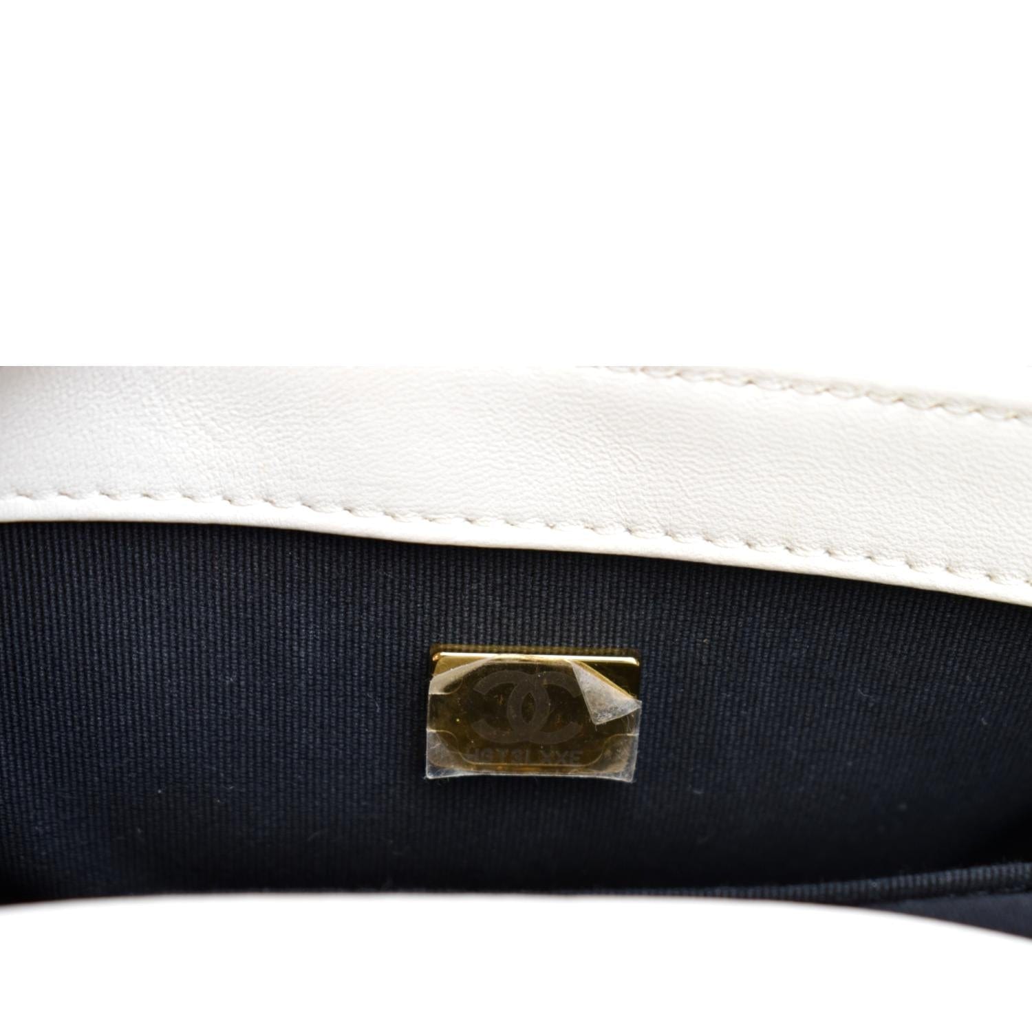 CHANEL Mini My Own Frame Flap Braided Calfskin Shoulder Bag White