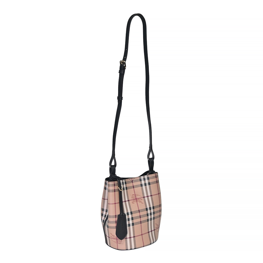 Burberry Black Vintage Check Small Lorne Bucket Bag [Clearance Sale]