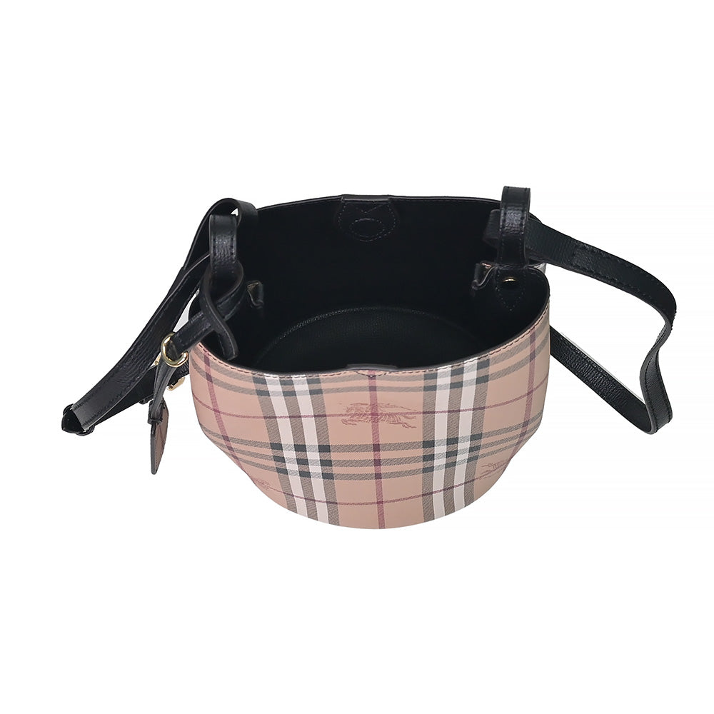 Burberry Black Vintage Check Small Lorne Bucket Bag [Clearance Sale]