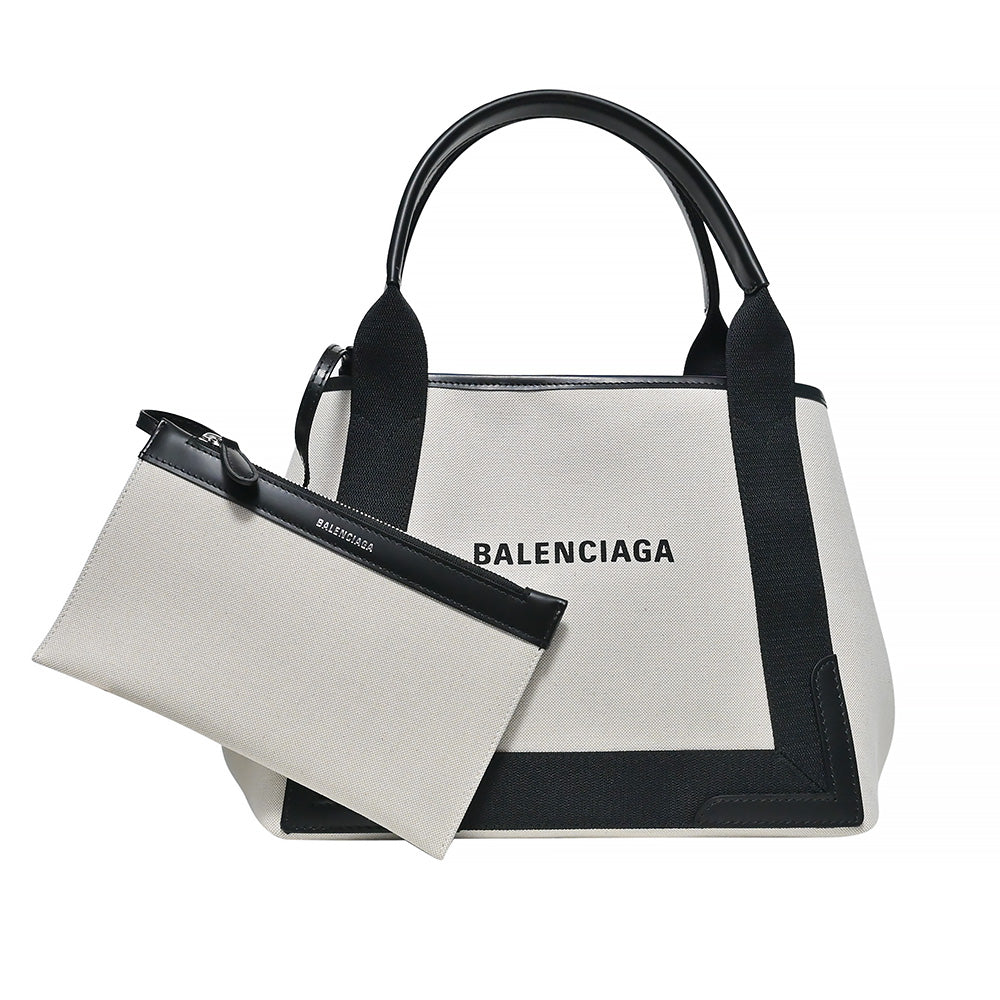 Black/Beige Navy Small Cabas - 4