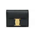 Nero Vara Bow Grained Calfskin Leather Compact Wallet - 2 (Rented Out)