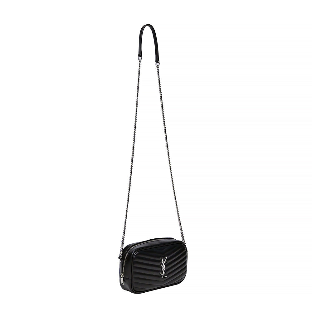 Black Quilted Leather Lou Camera Bag (Silvertone Hardware) (Rented Out)