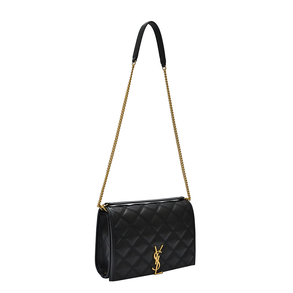 Black Becky Quilted Lambskin Mini Chain Shoulder Bag (Rented Out)
