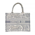 Gray Toile de Jouy Embroidery Medium Book Tote - 2 (Rented Out)