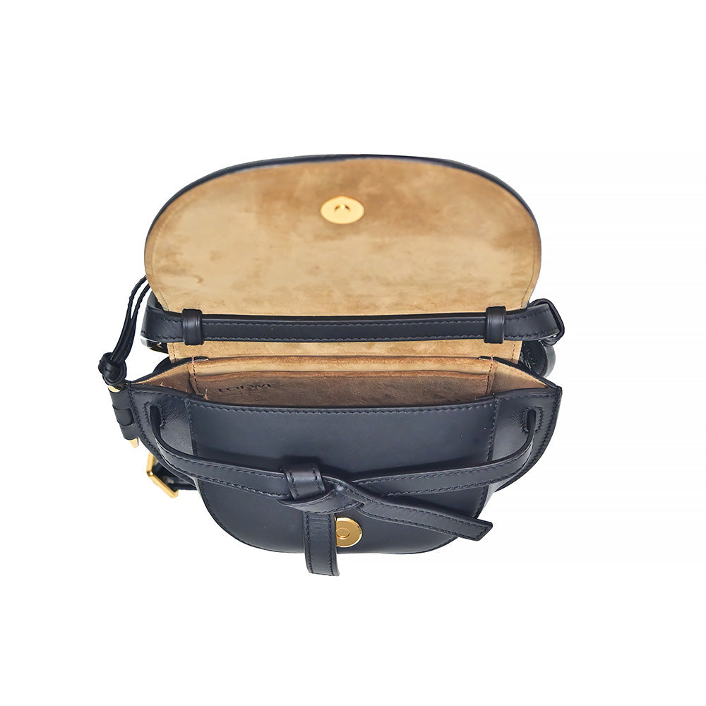 Black Calfskin Leather Mini Gate Dual Bag - 2