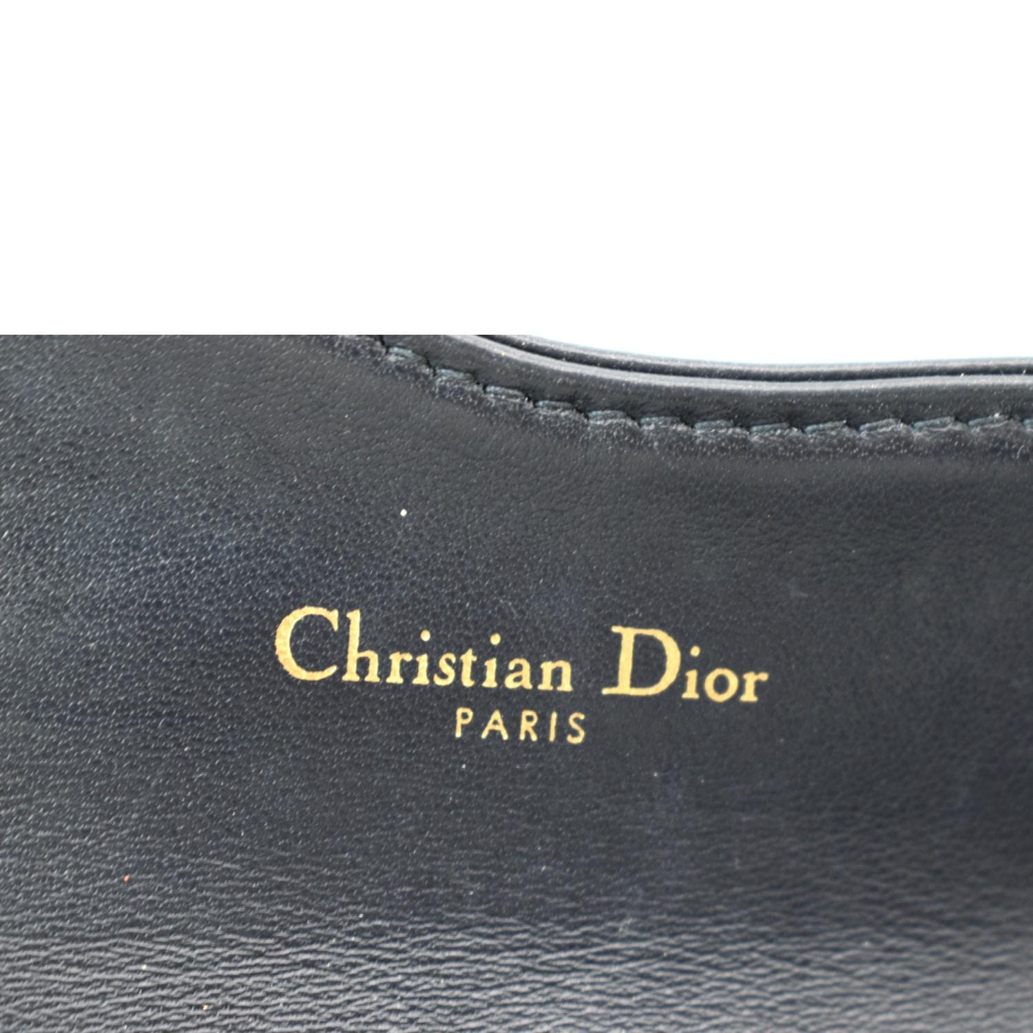CHRISTIAN DIOR Saddle Flap Jacquard Canvas Card Holder Beige
