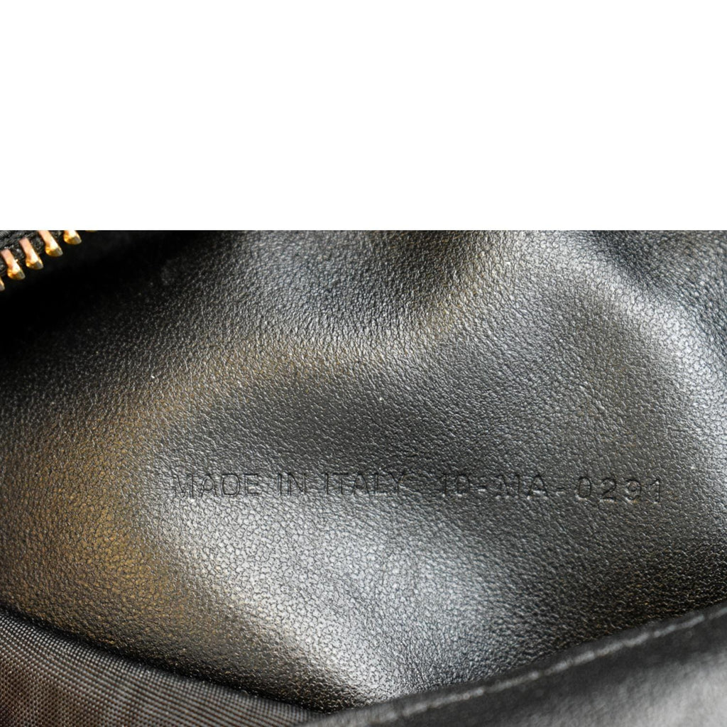 CHRISTIAN DIOR Caro Daily Cannage Calfskin Zipped Pouch Black