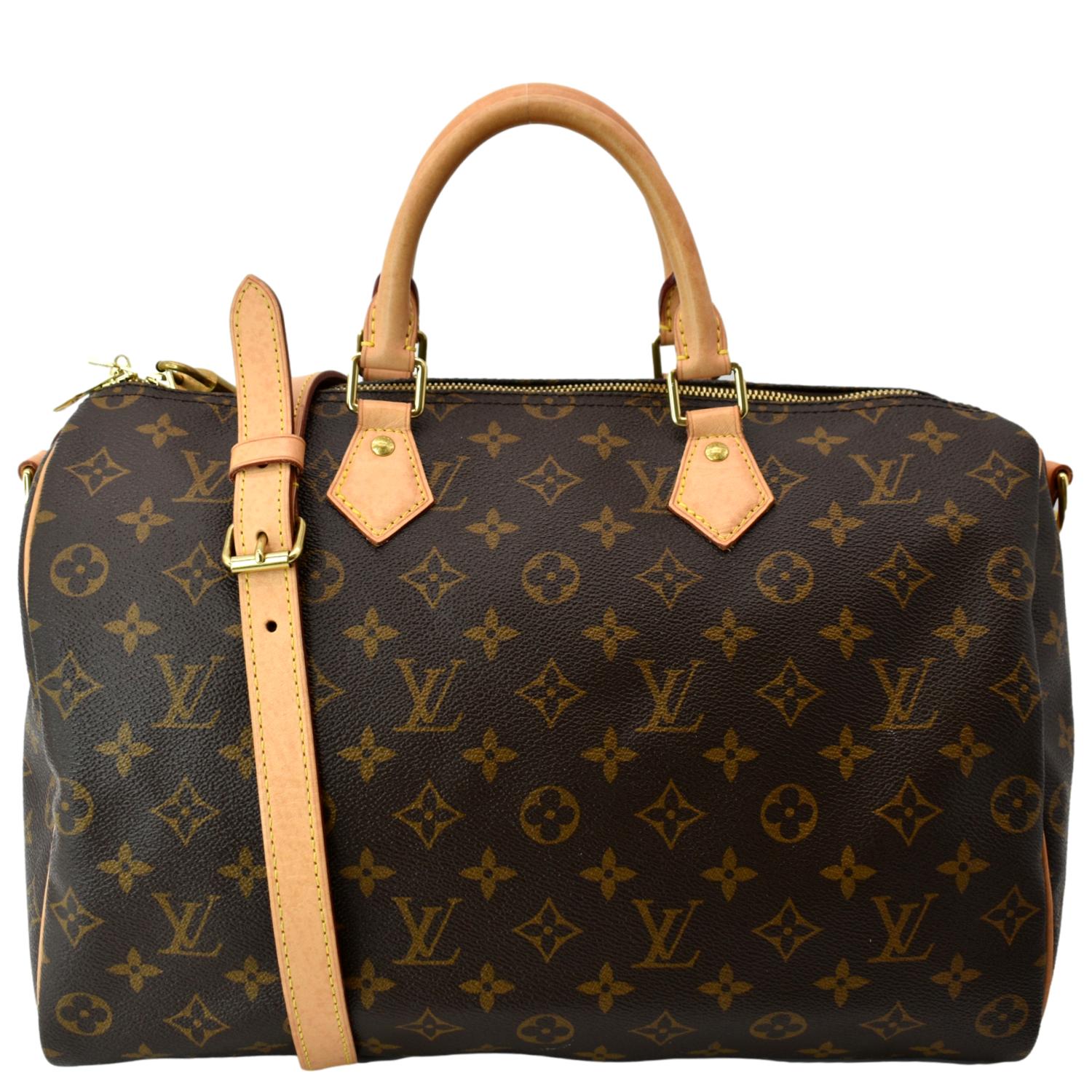 LOUIS VUITTON Speedy 35 Bandouliere Monogram Canvas Shoulder Bag Brown