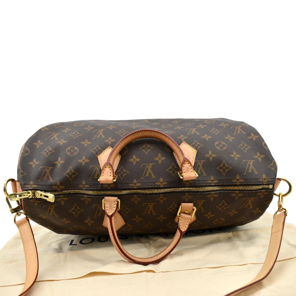 LOUIS VUITTON Speedy 40 Bandouliere Monogram Canvas Shoulder Bag Brown