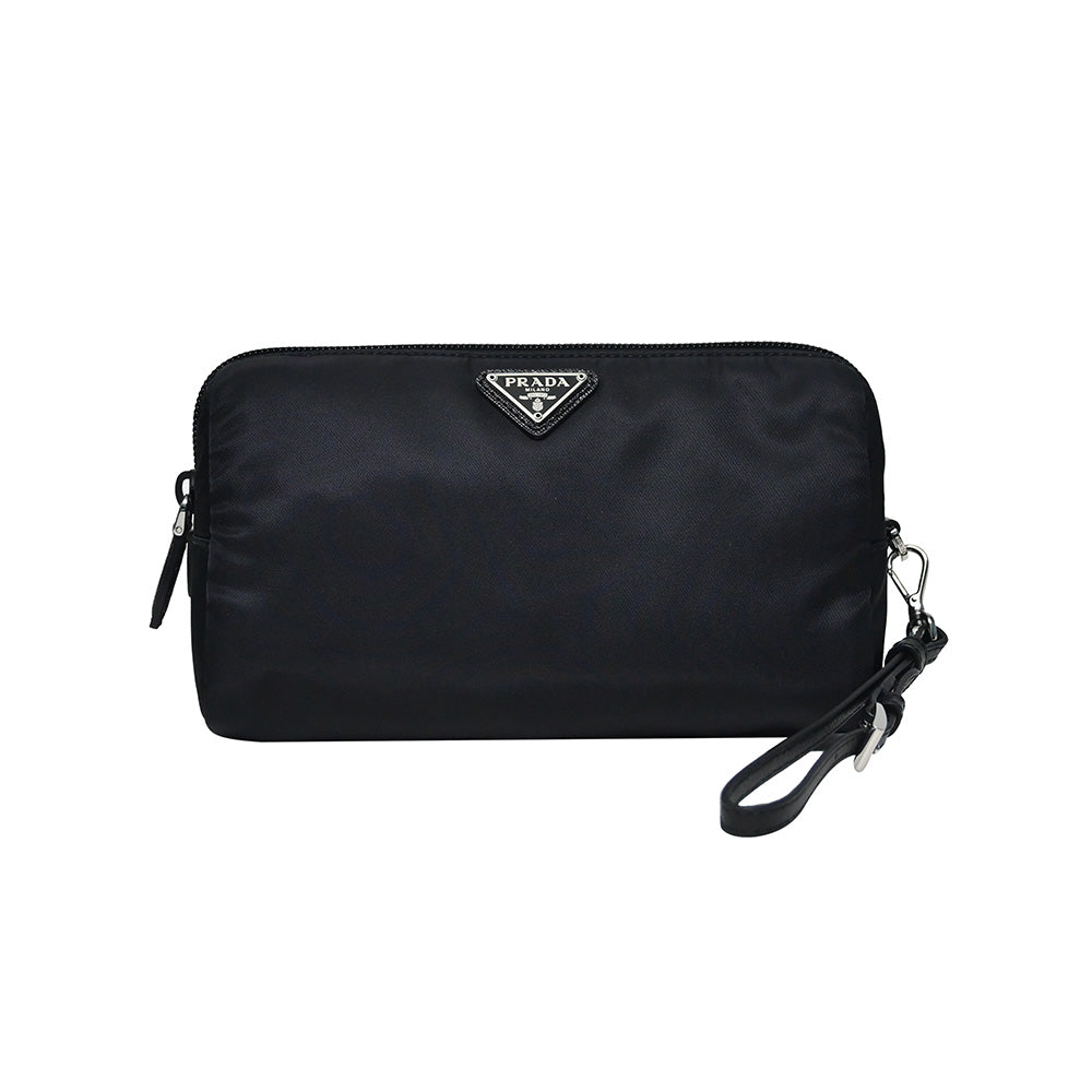 Nero Vela Saffiano Leather Pouch with Wristlet (Rented Out)