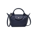 Longchamp Navy Le Pliage Cuir Crossbody Bag With Top Handle - 2