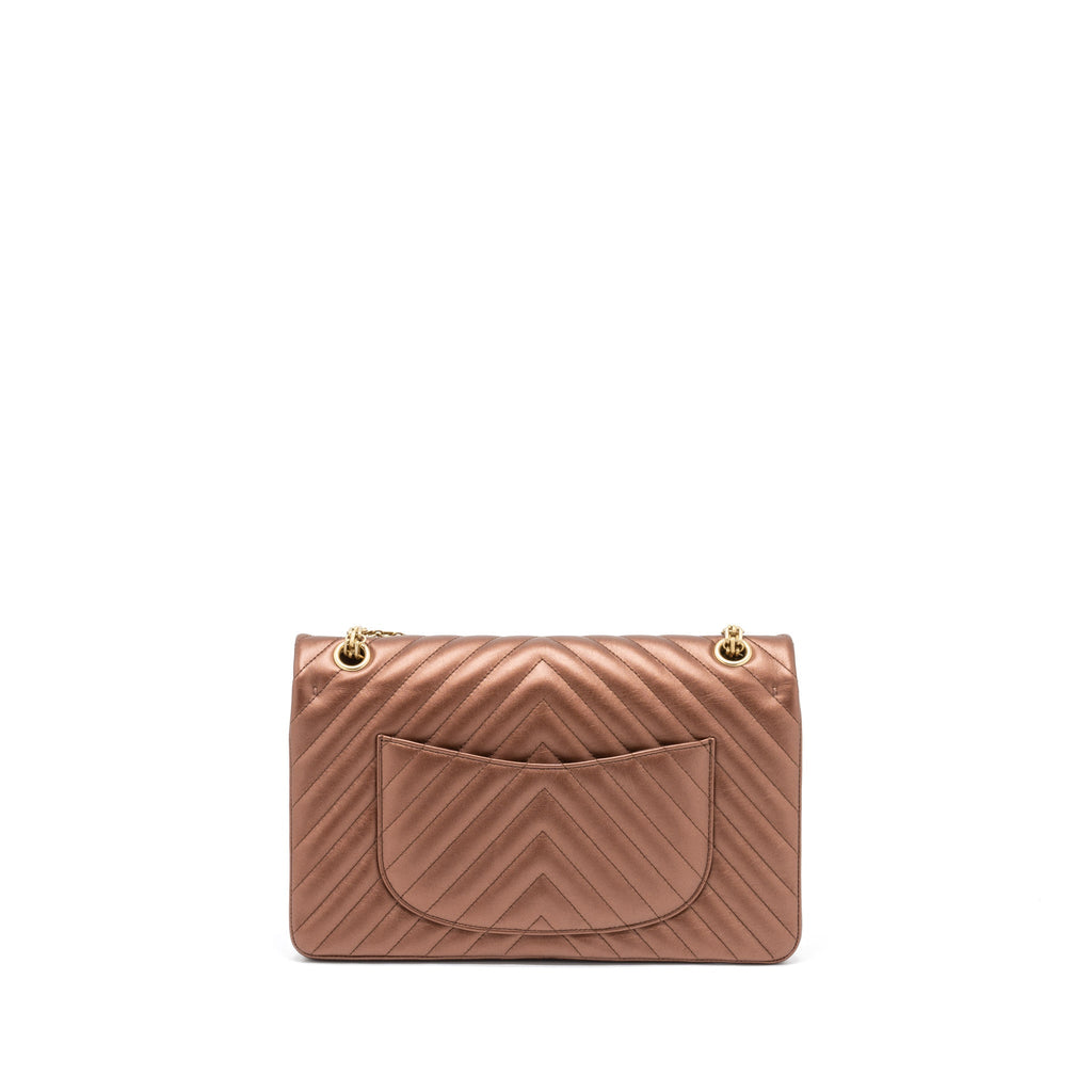 Chanel 2.55 226 Reissue Flap Bag Chevron Aged Calfskin Bronze Brushed
