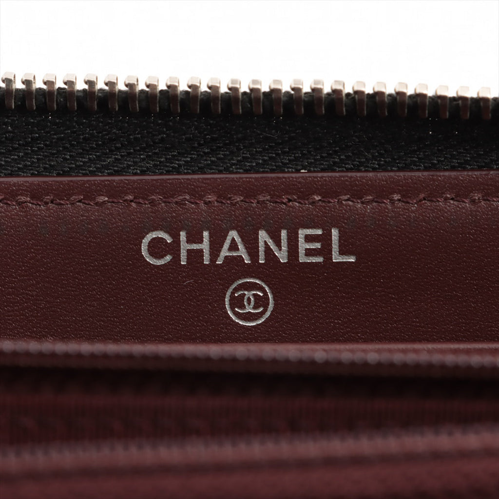 Chanel Caviar Long Zip Wallet Black