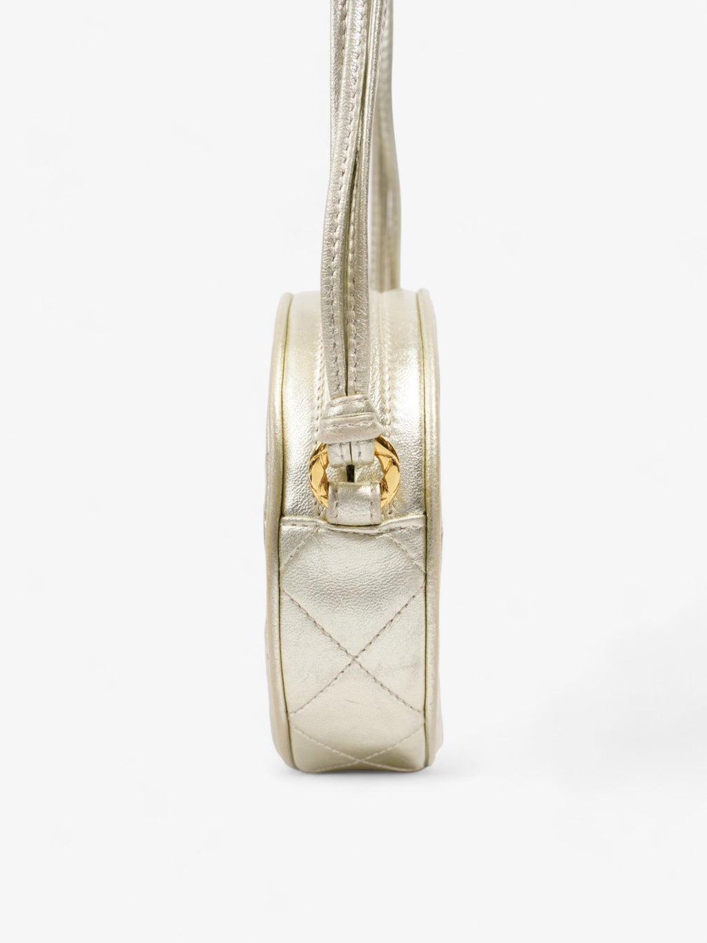 Chanel Round Logo Bag Gold Leather Mini