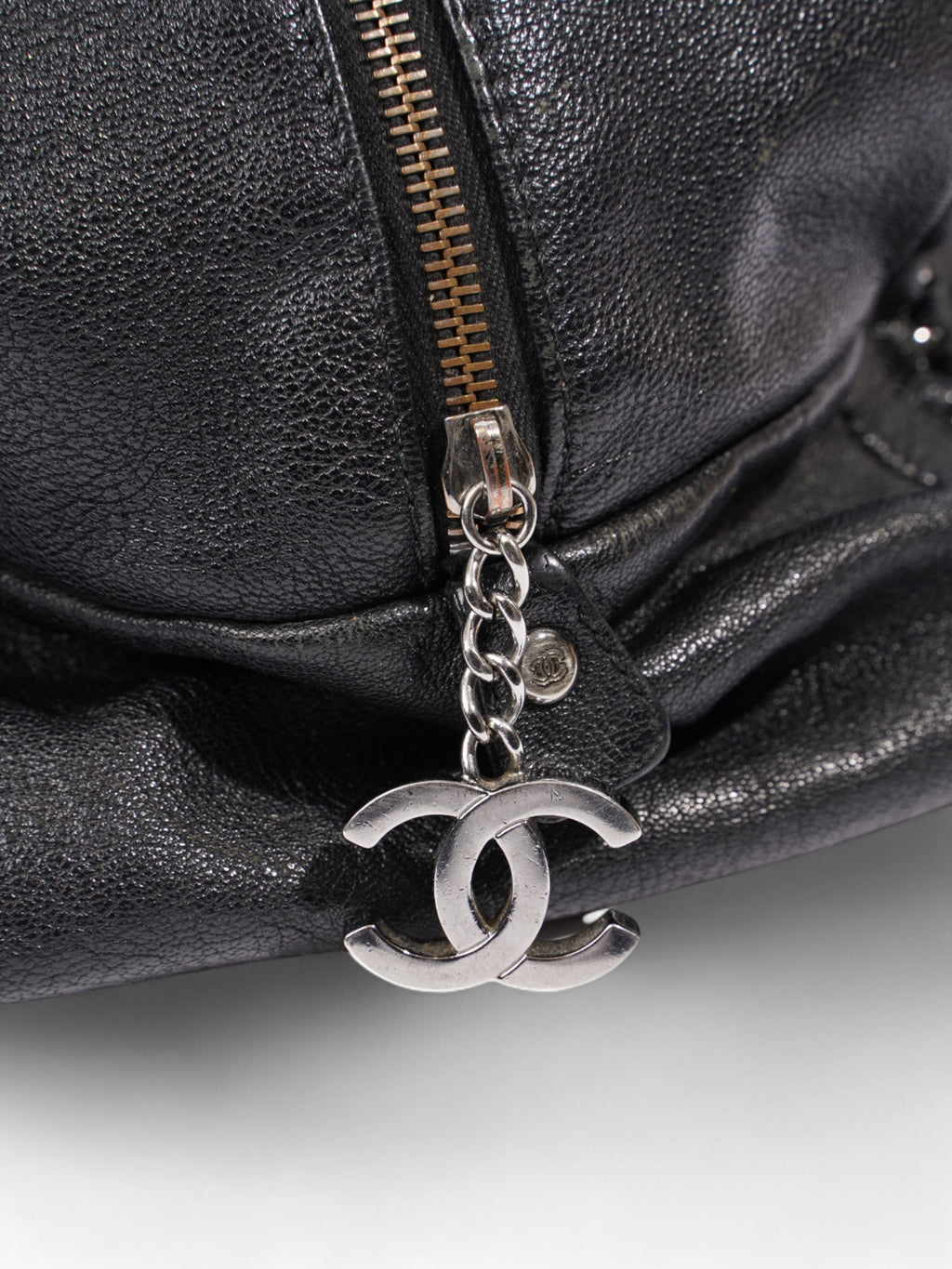 Chanel Luxe Ligne Bowling Bag Black Goatskin Leather Large