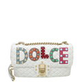 Dolce & Gabbana White Lucia Quilted Studs Embellished Medium Bag