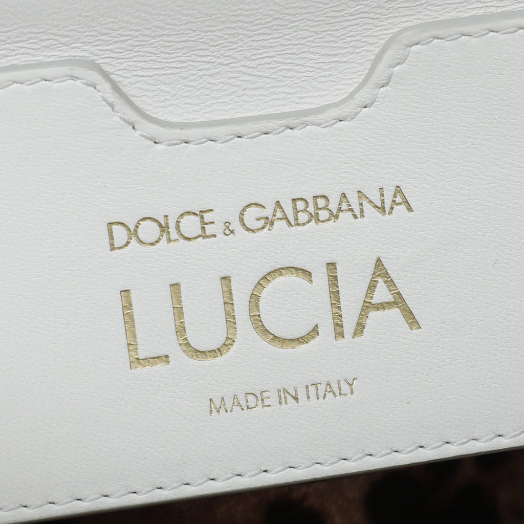 Dolce & Gabbana White Lucia Quilted Studs Embellished Medium Bag