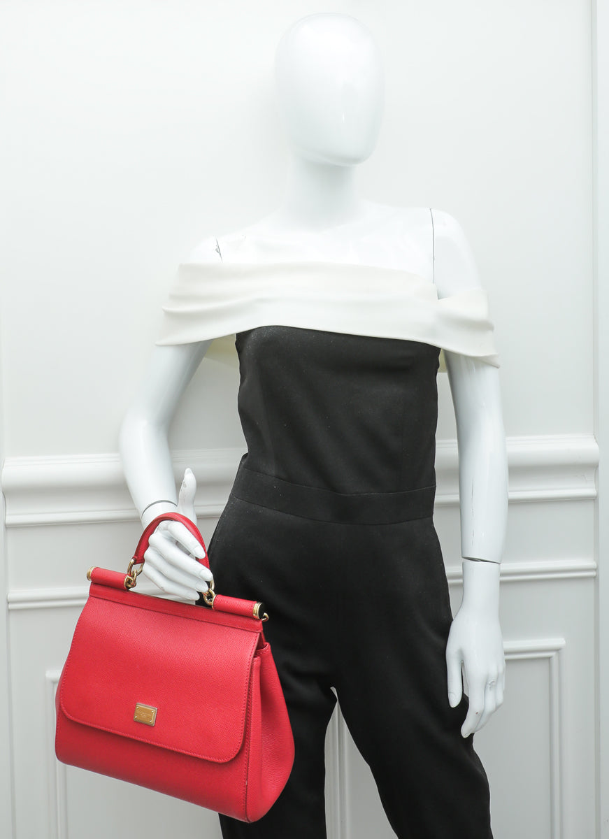 Dolce & Gabbana Red Sicily Medium Bag