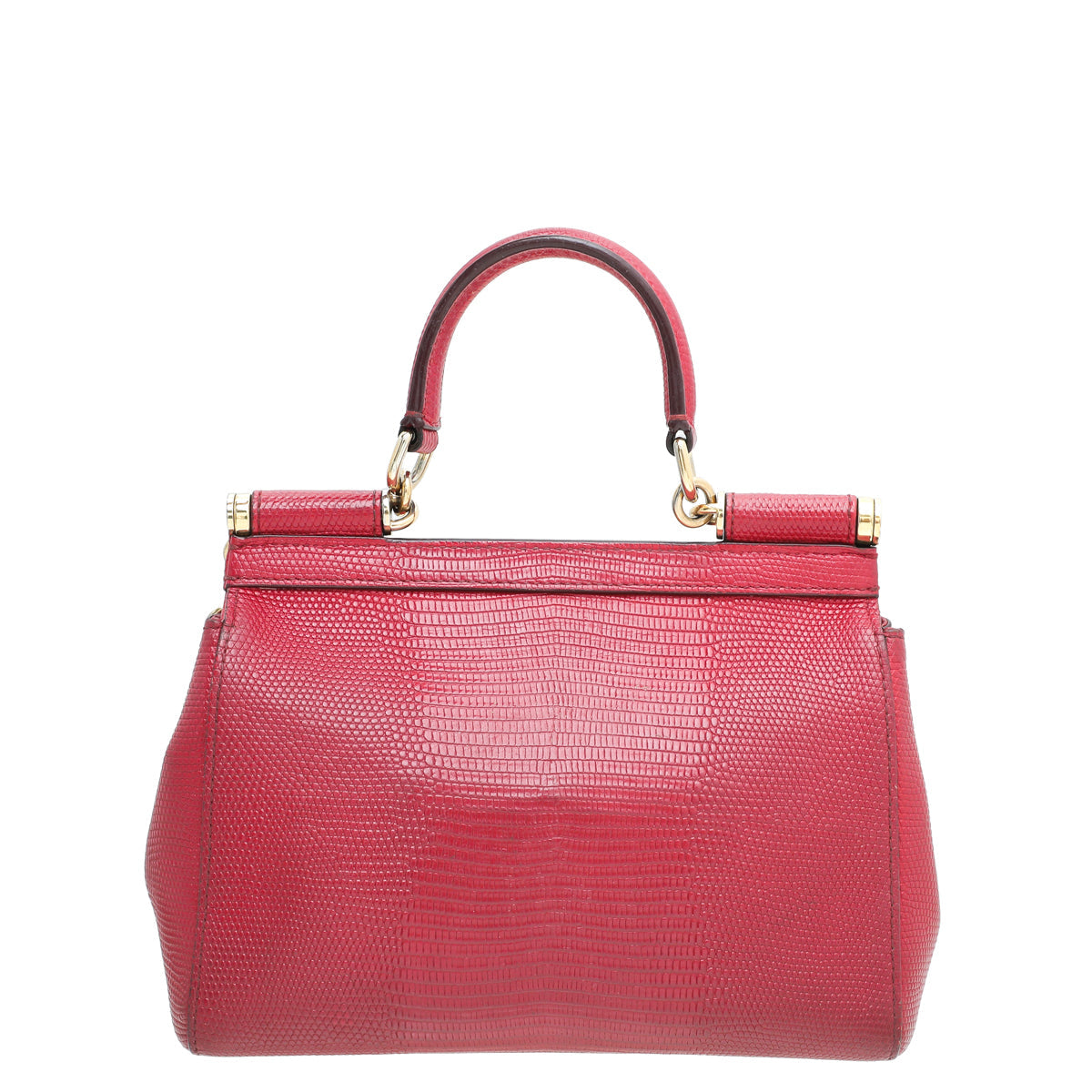Dolce & Gabbana Red Iguana Print Sicily Small Chain Bag
