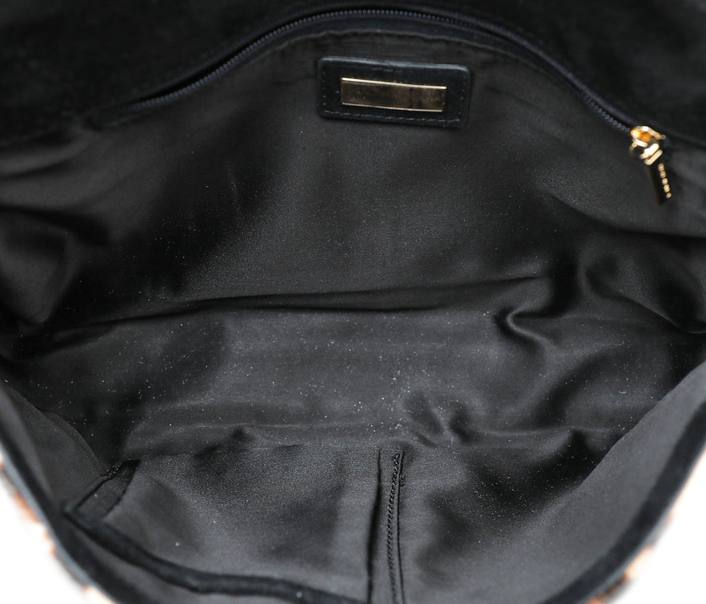 Dolce & Gabbana Brown Leopard Calf Hair Miss Charles Bag