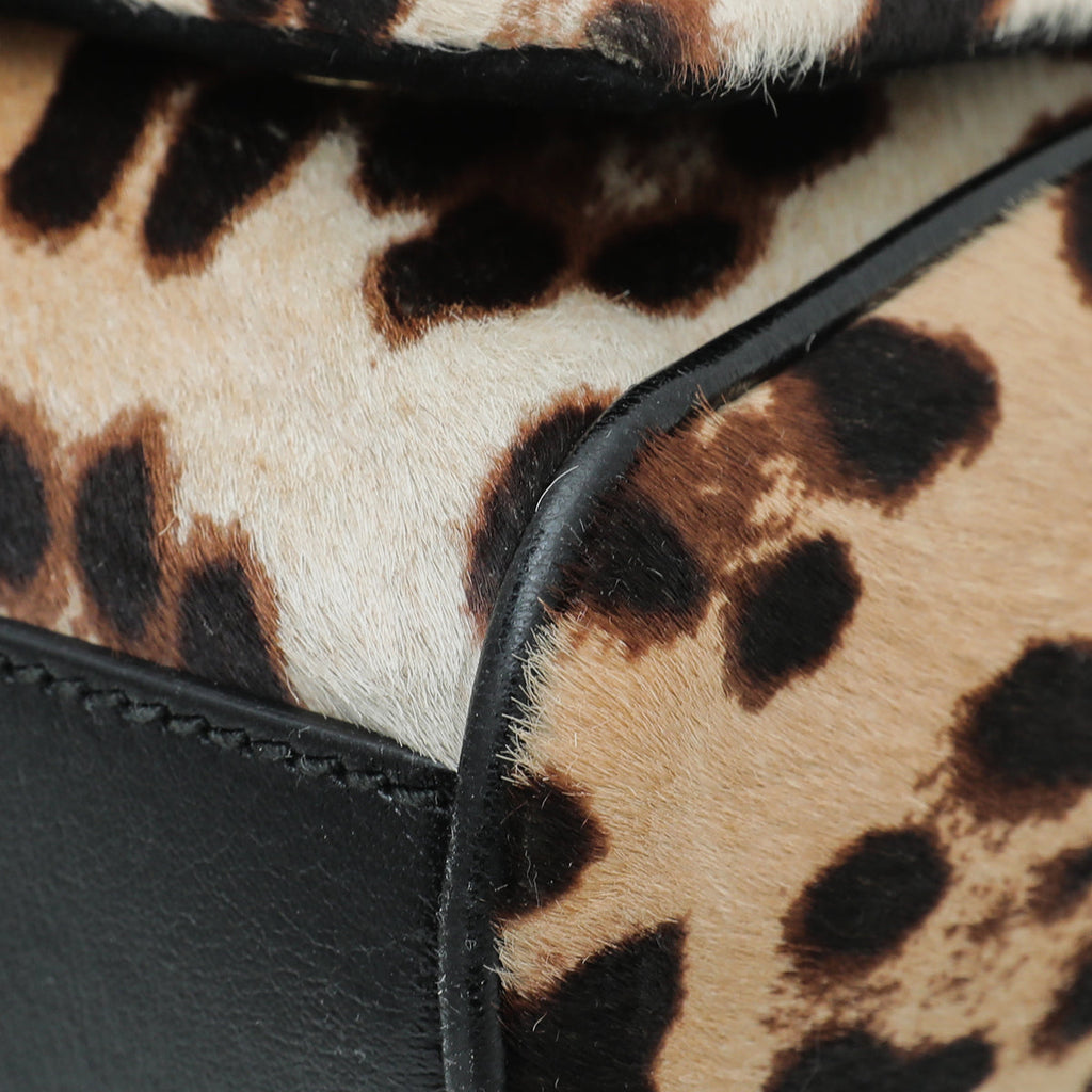 Dolce & Gabbana Brown Leopard Calf Hair Miss Charles Bag