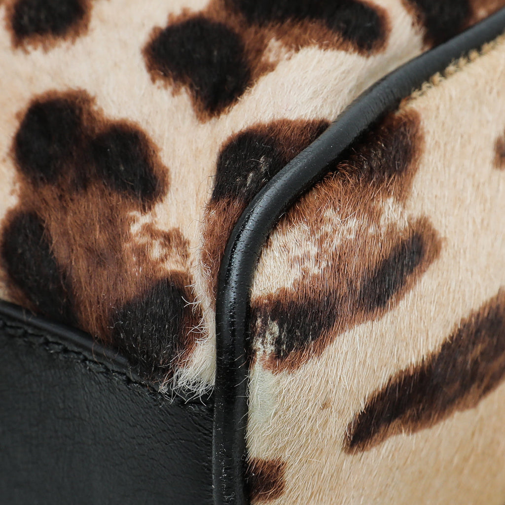 Dolce & Gabbana Brown Leopard Calf Hair Miss Charles Bag