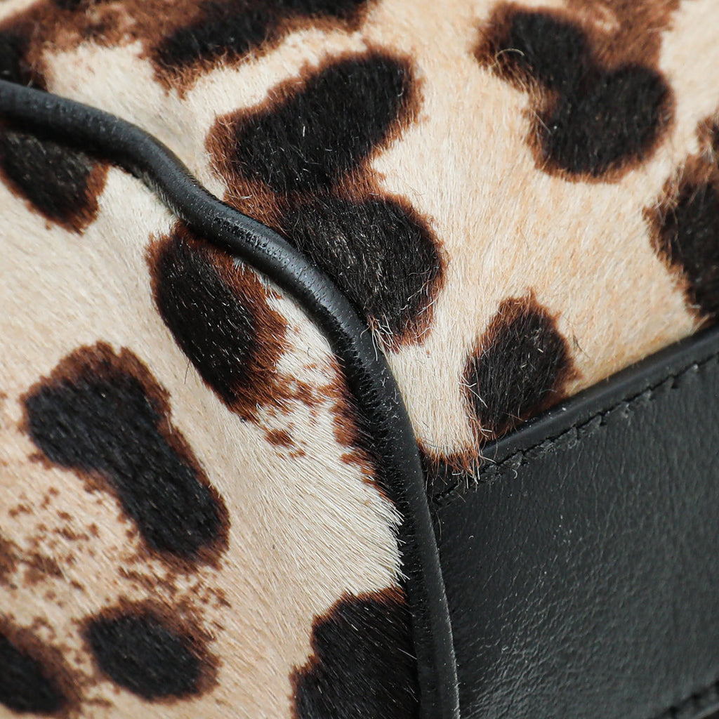 Dolce & Gabbana Brown Leopard Calf Hair Miss Charles Bag