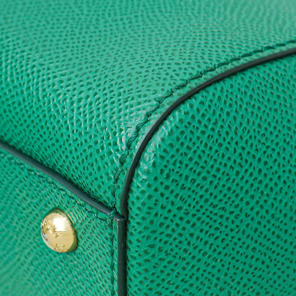 Dolce & Gabbana Green Dauphine Studded Handle Sicily Bag W/ Twilly