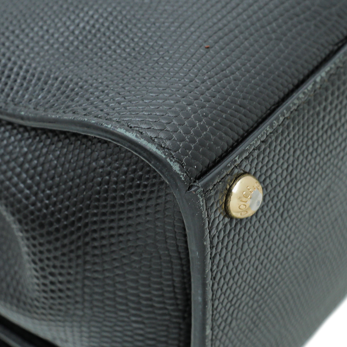 Dolce & Gabbana Black Iguana Print Miss Monica Small Bag