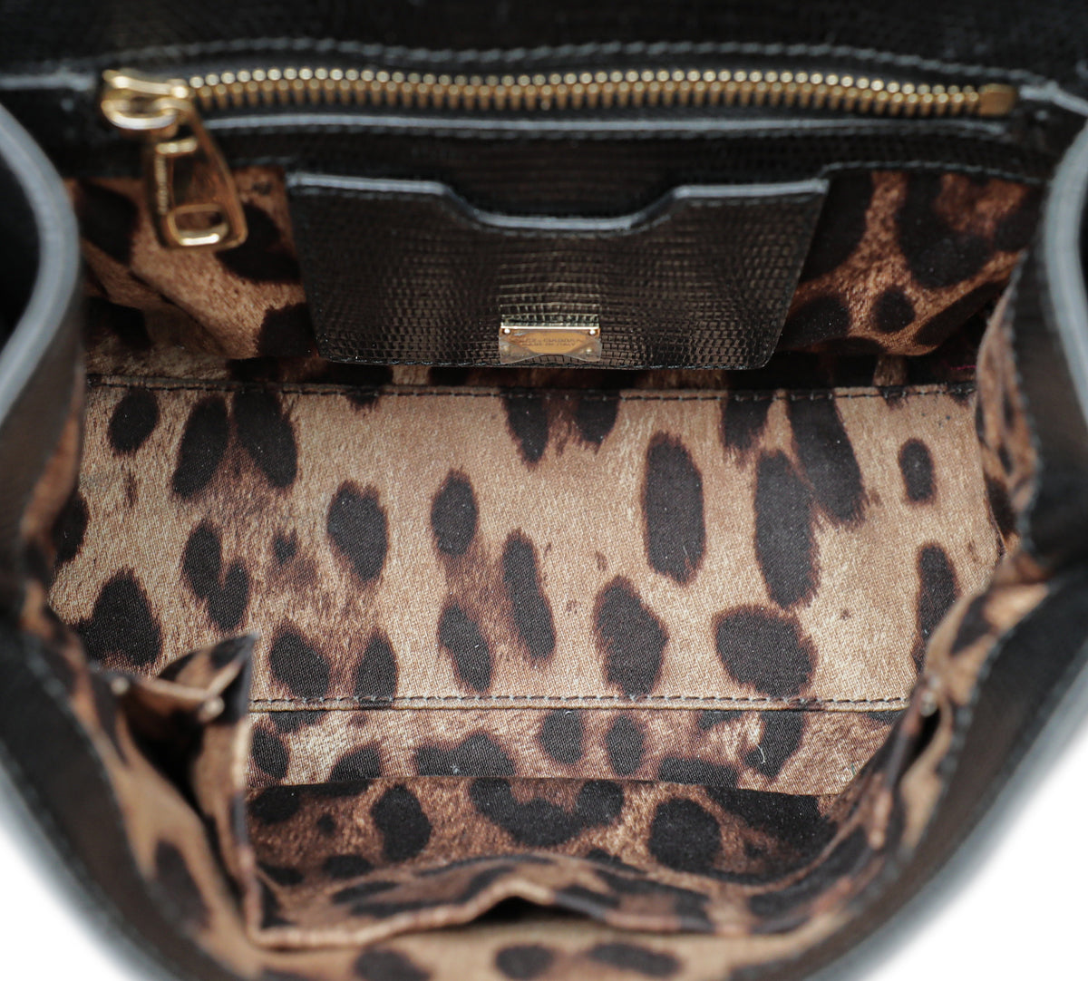 Dolce & Gabbana Black Iguana Print Miss Monica Small Bag