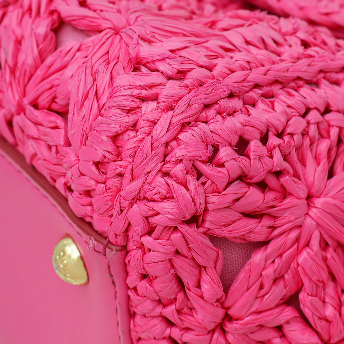 Dolce & Gabbana Fuchsia Raffia Sicily Medium Flap Bag