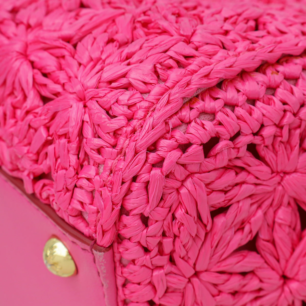 Dolce & Gabbana Fuchsia Raffia Sicily Medium Flap Bag