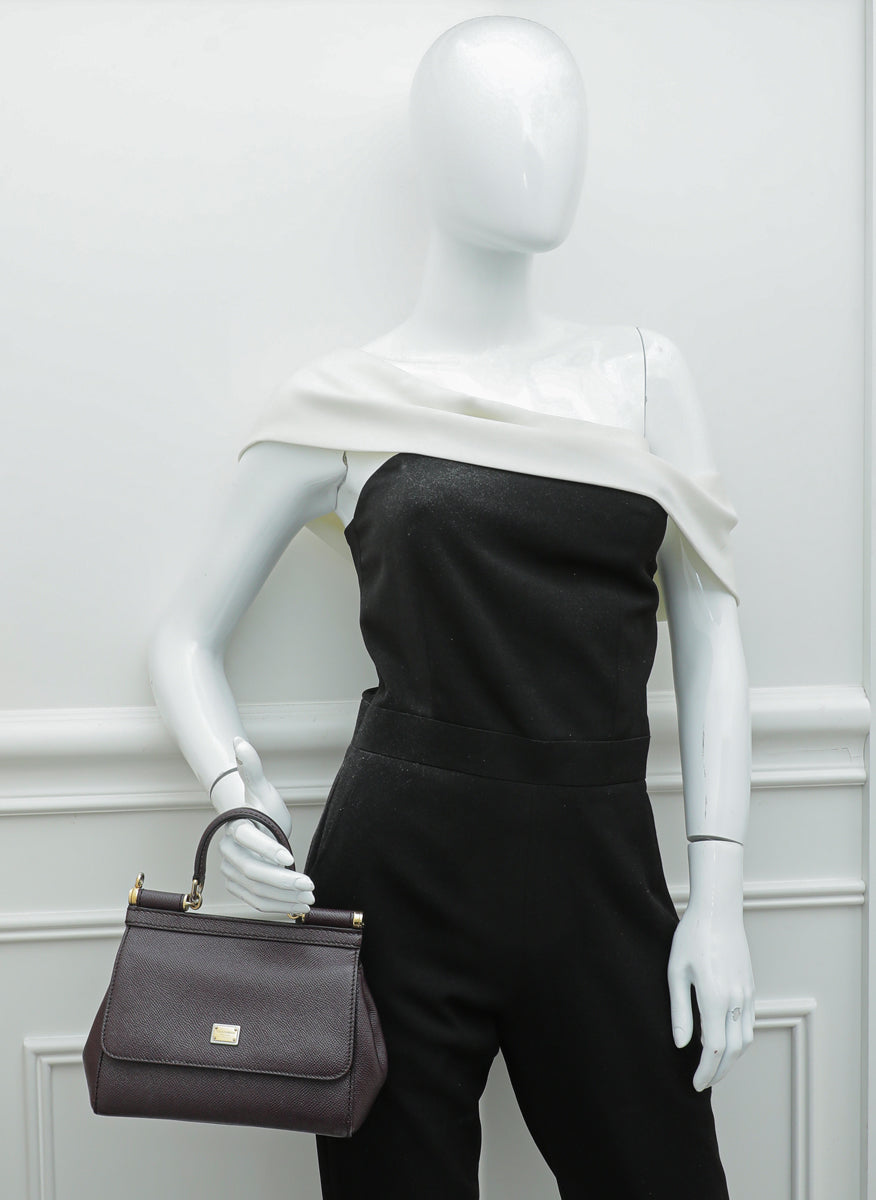 Dolce & Gabbana Prune Dauphine Sicily Small Bag