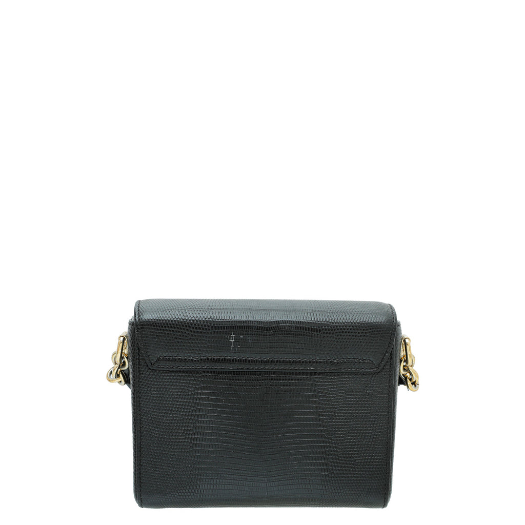 Dolce & Gabbana Black Iguana Print DG Millennials Small Crossbody Bag