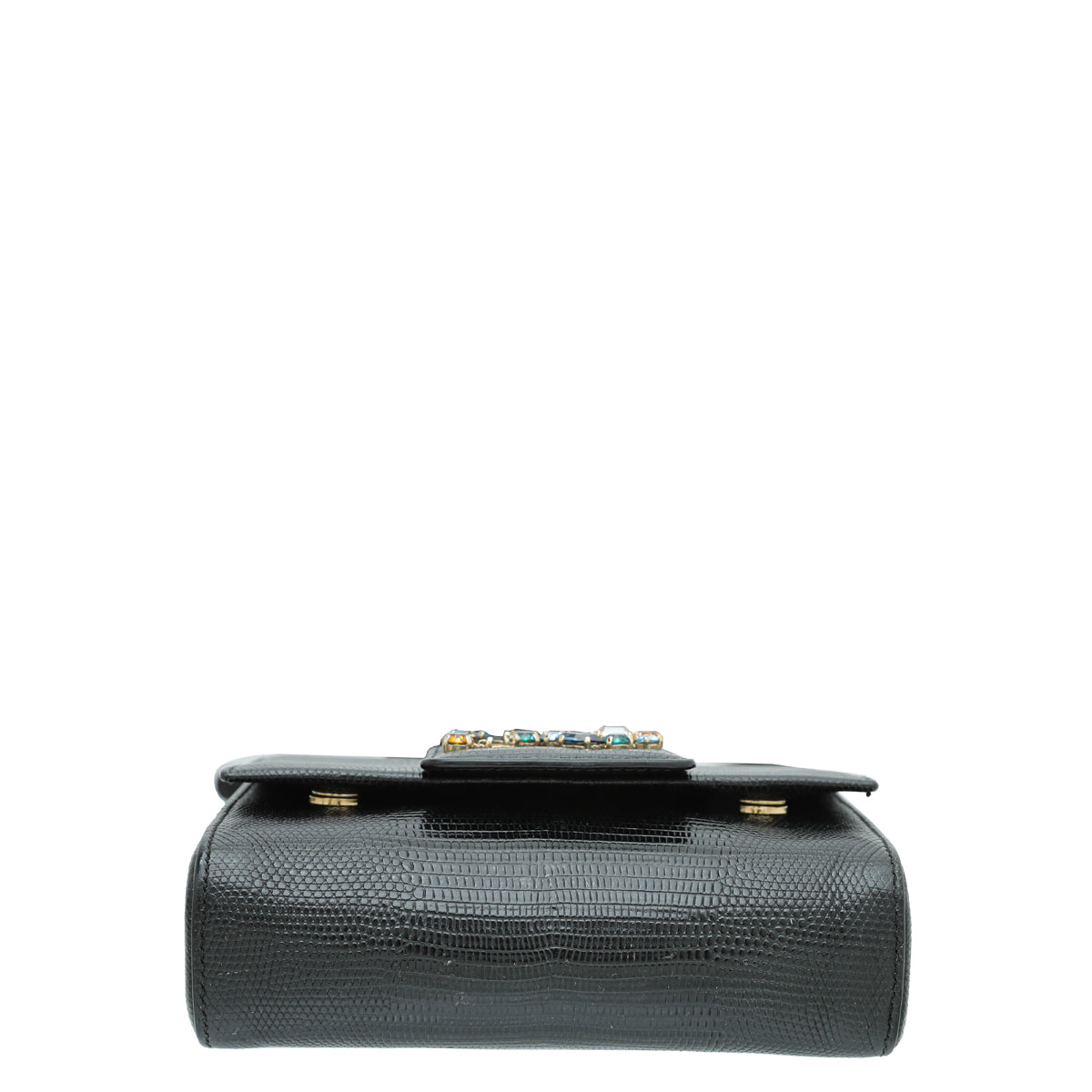 Dolce & Gabbana Black Iguana Print DG Millennials Small Crossbody Bag