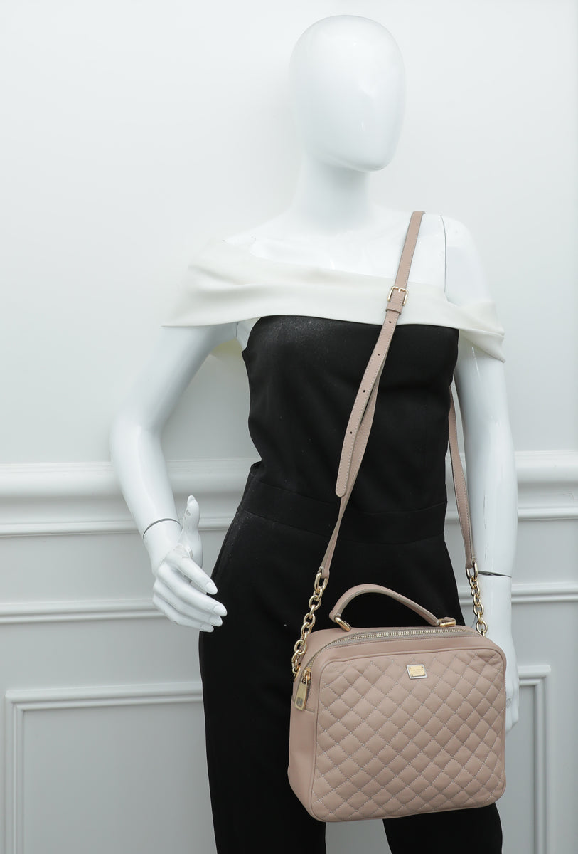 Dolce & Gabbana Nude Quilted Top Handle Camera Bag