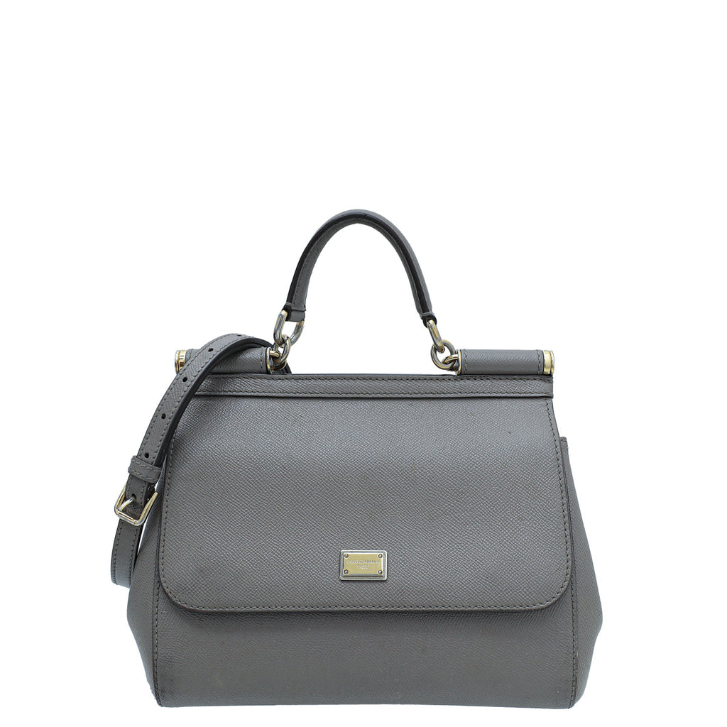 Dolce & Gabbana Grey Dauphine Sicily Medium Bag