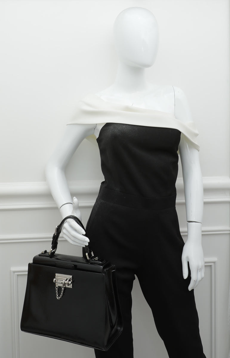Dolce & Gabbana Black Miss Monica Medium Top Handle Bag