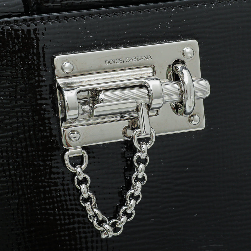 Dolce & Gabbana Black Miss Monica Medium Top Handle Bag