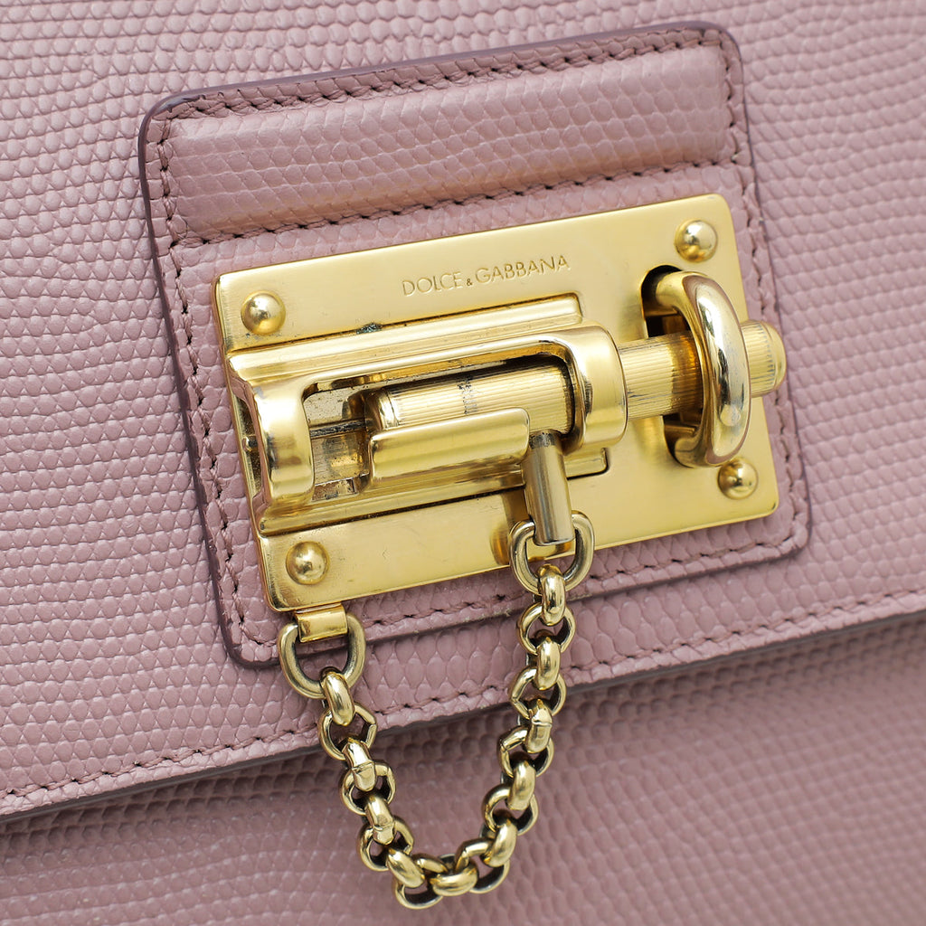 Dolce & Gabbana Lilac Lizard Print Miss Monica Medium Bag
