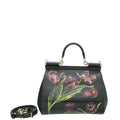Dolce & Gabbana Black Dauphine Sicily Print Medium Bag